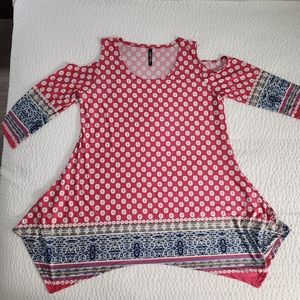 White Mark Blouse Cold Shoulder